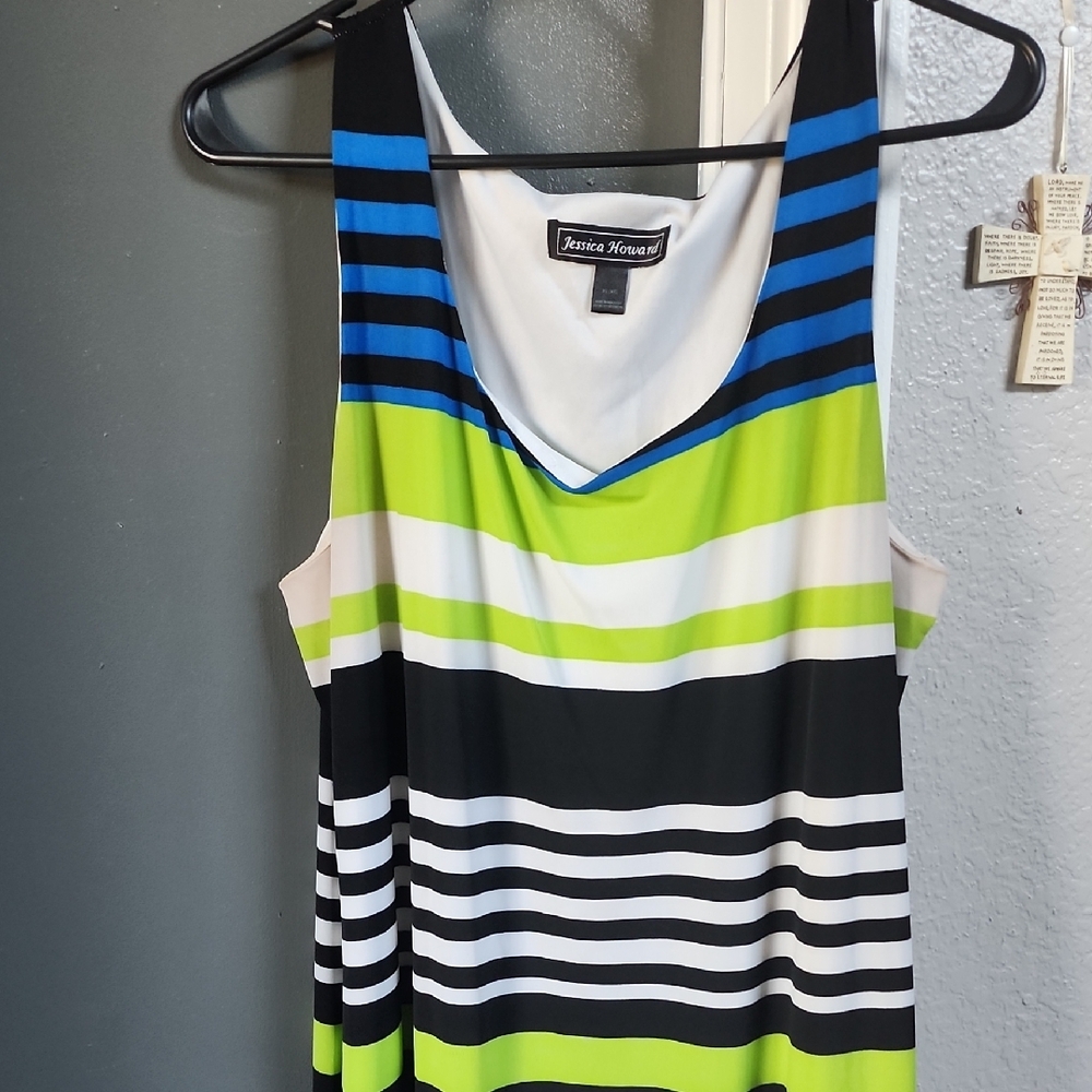 Jessica Howard Striped Sleeveless Dress